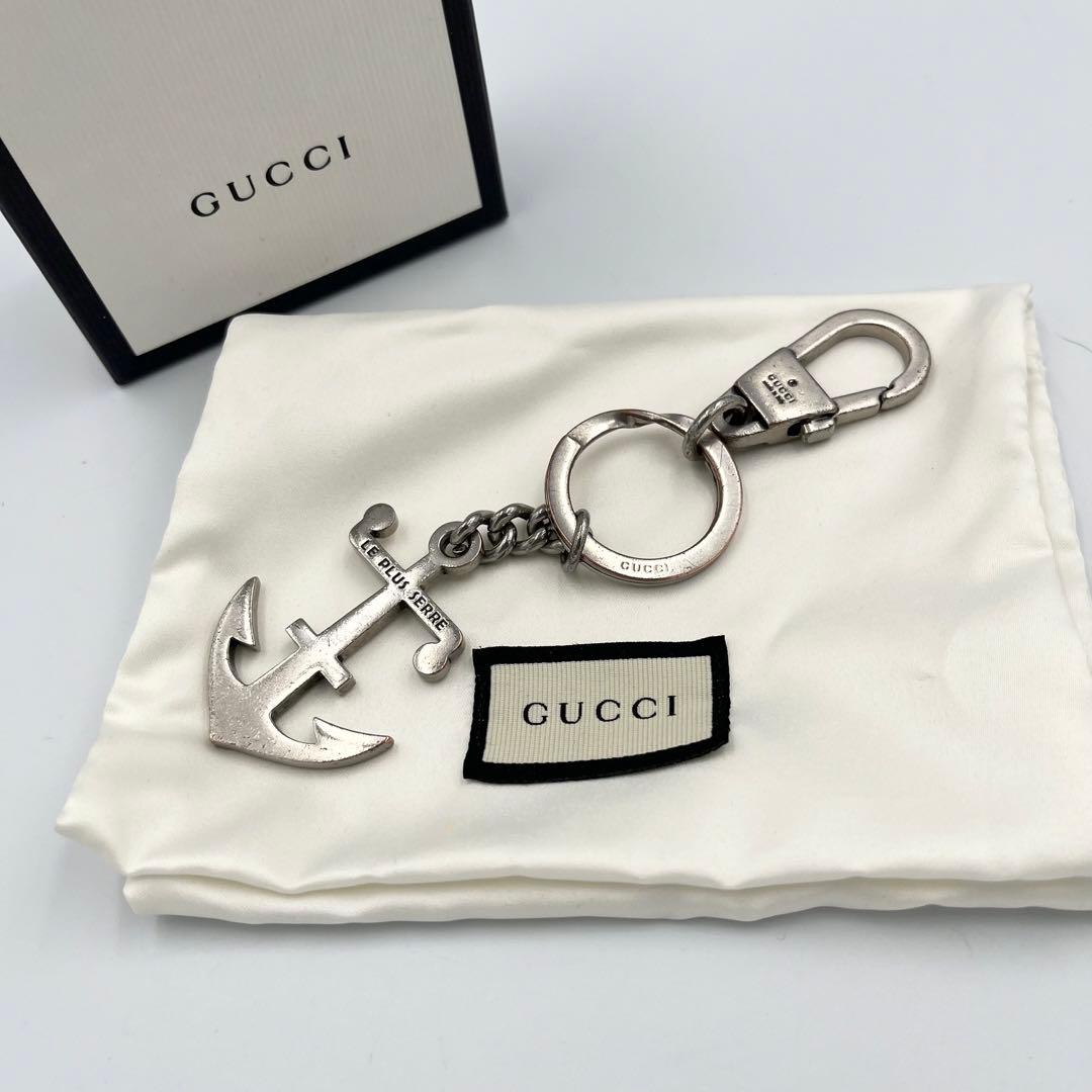 【希少】GUCCI キーホルダー　キーリング　アンカー　イカリ　ロゴ　付属品有り ☆ギフトOK☆】GUCCI キーチェーン (GUCCI/キーホルダー・キーリング