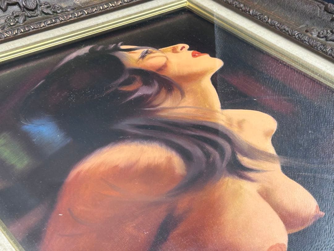 【真作】谷崎勉 油彩 6号 裸婦 元青龍社構成員 油彩 直筆サイン　-292-