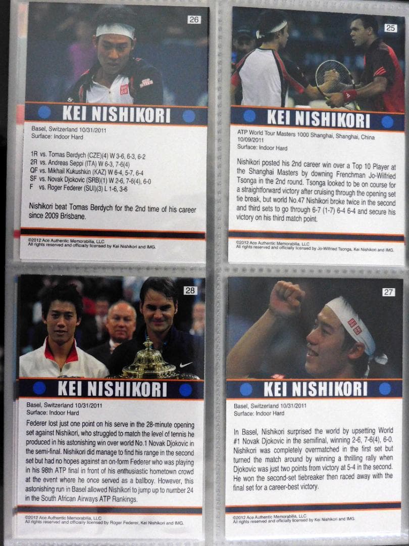 ACE 錦織圭 トレカ 31枚＋ 錦織圭/ジョコビッチ デュアルジャージ
