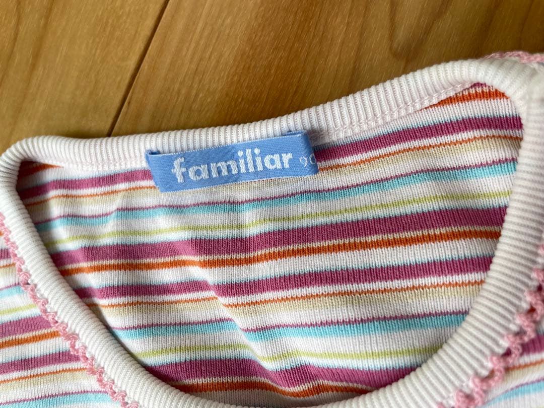 familiar ストライプ長袖Tシャツ 90cm - メルカリ