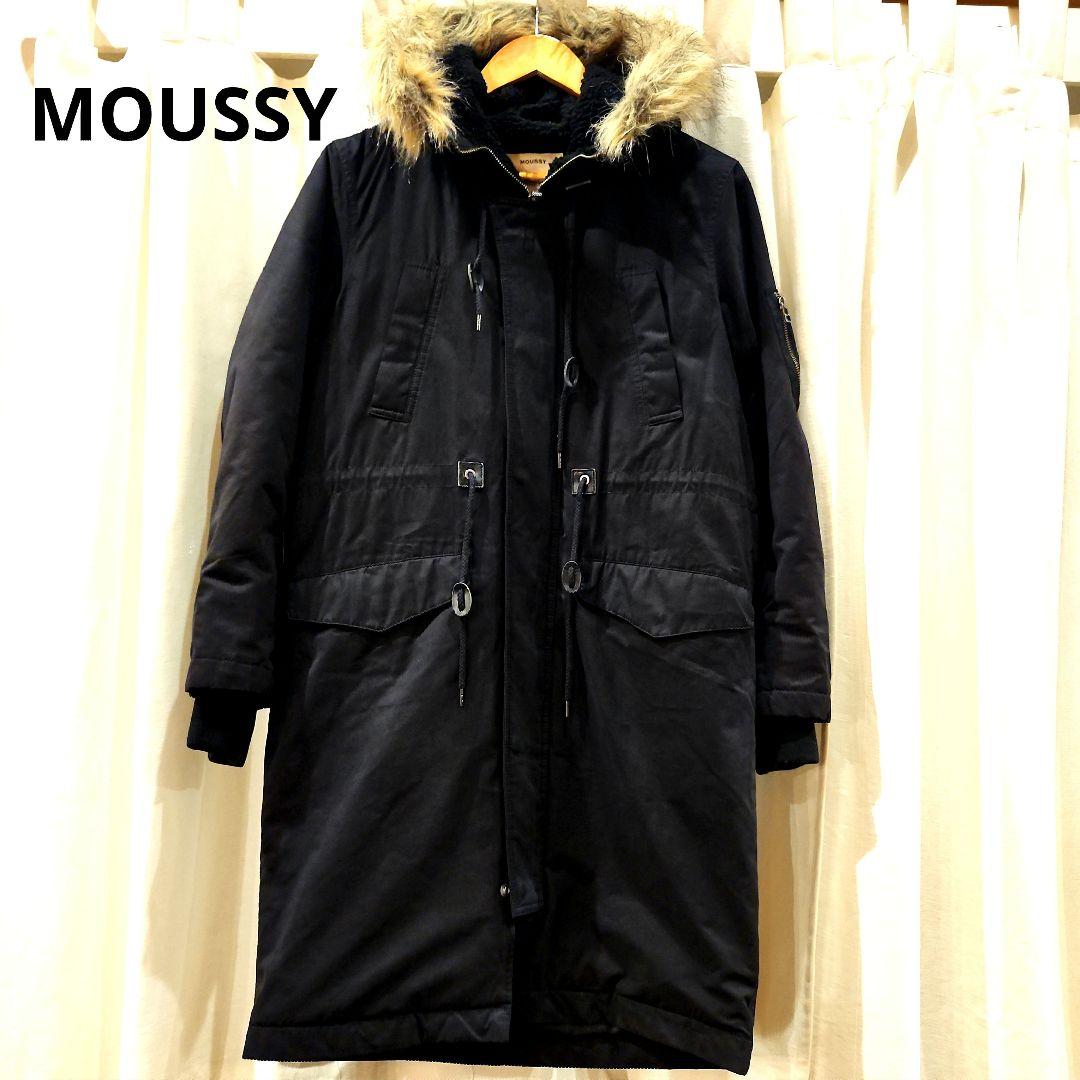 MOUSSY マウジー モッズコート 黒 ブラック ファー付き アウター