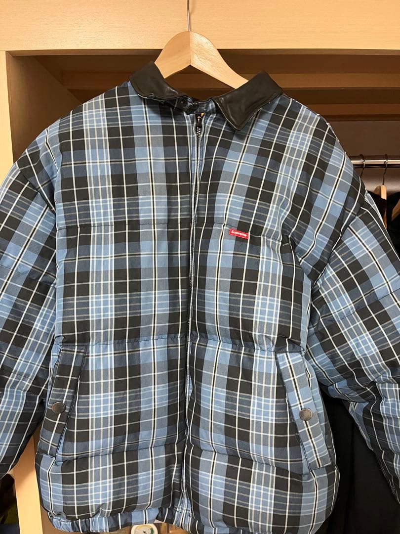 Supreme Leather Collar Puffy Jacket XL - メルカリ