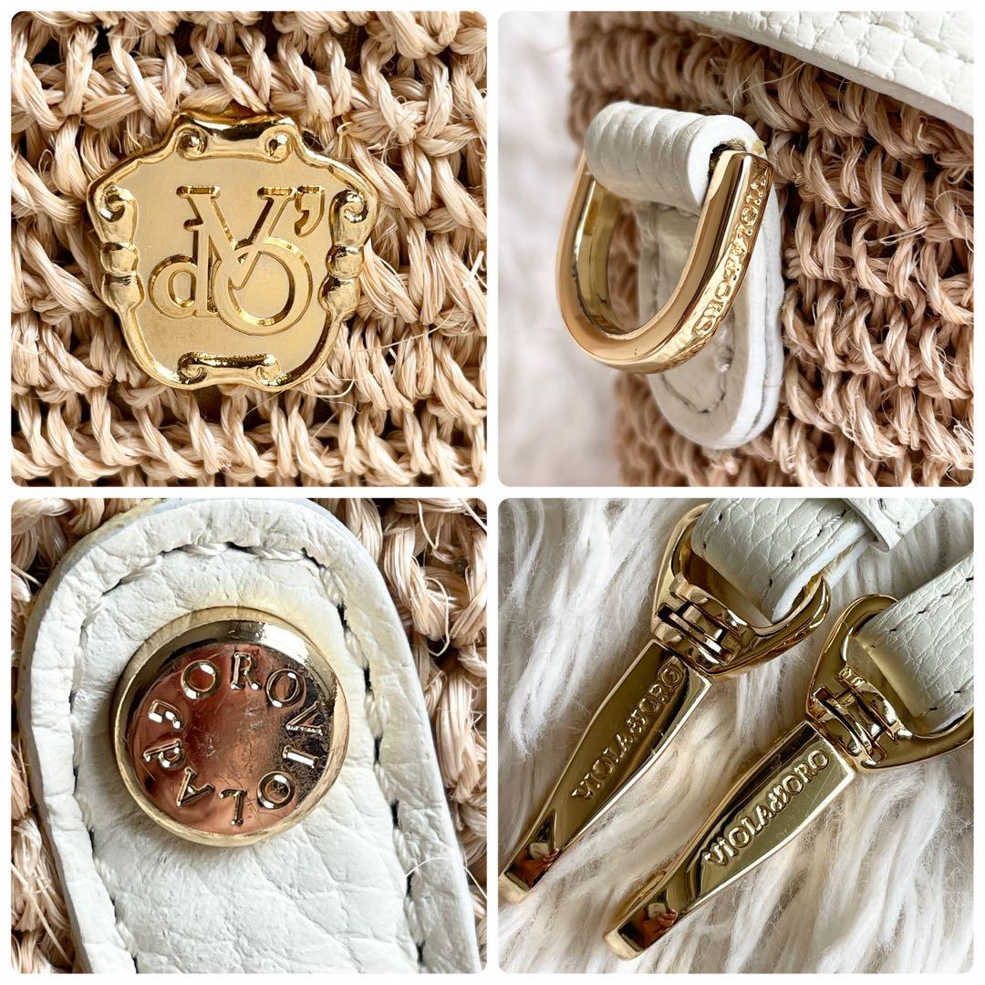 未使用級 ヴィオラドーロ 2WAYワンショルダーバッグ かごバッグ