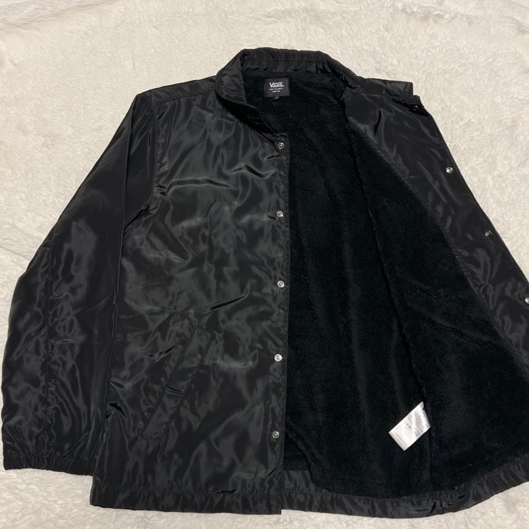 美品》VANS バンズ 裏ボア コーチジャケット チェッカーパターン 黒 S