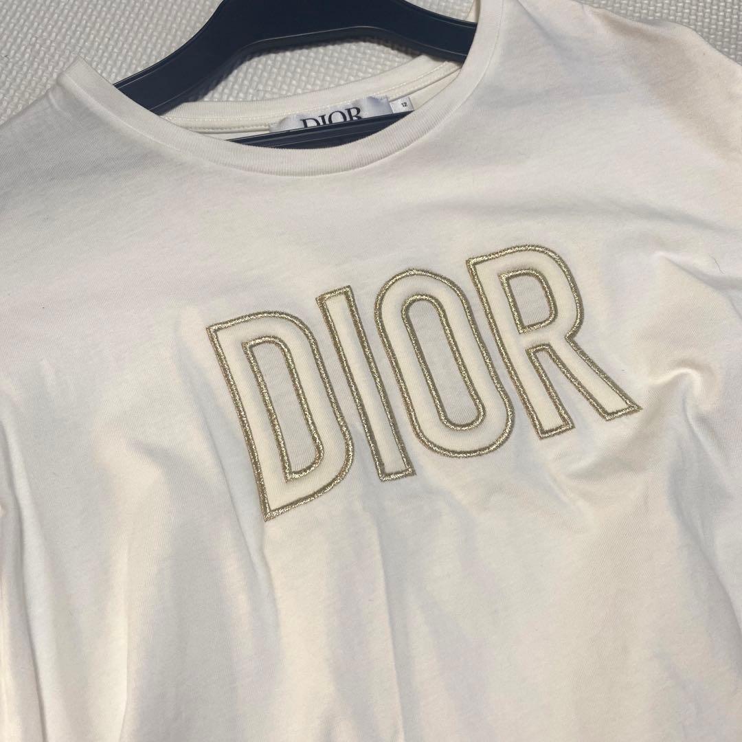 最終❗️Dior ディオール ロゴ ホワイト Tシャツ キッズ レディース 12