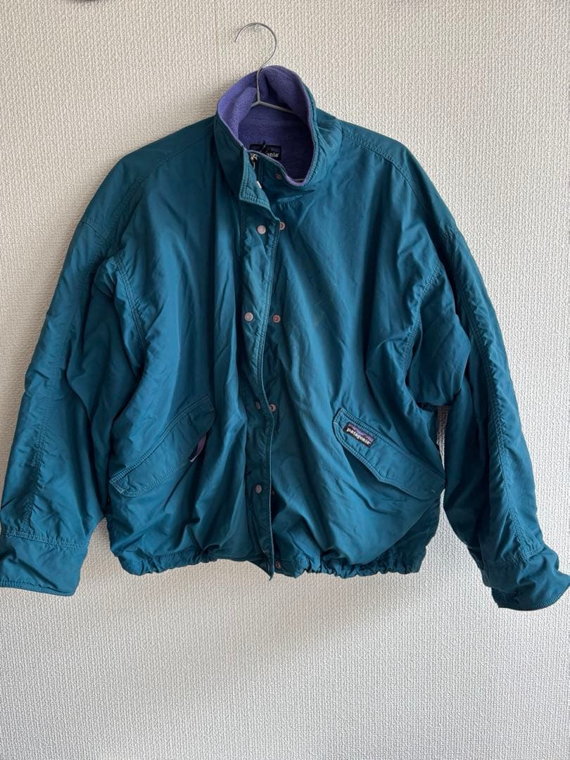 s*様 Patagonia ソフトシェルキャプリーンジャケット M 雪なし 90年代 90s アメリカ製 パタゴニア アウトドア 青 ブルー Softshell