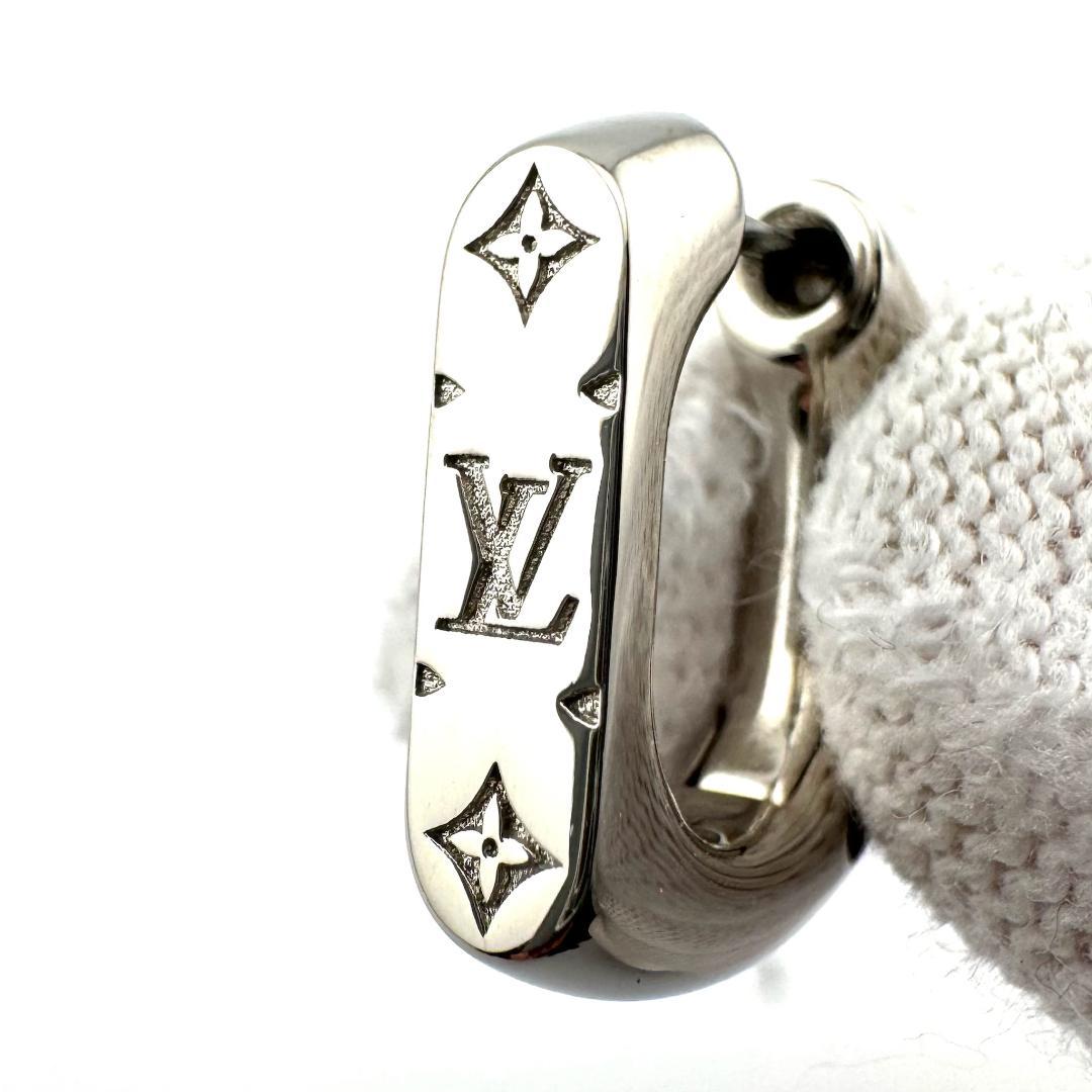 ルイヴィトン M02227 フープピアス・モノグラム チェーン シルバー