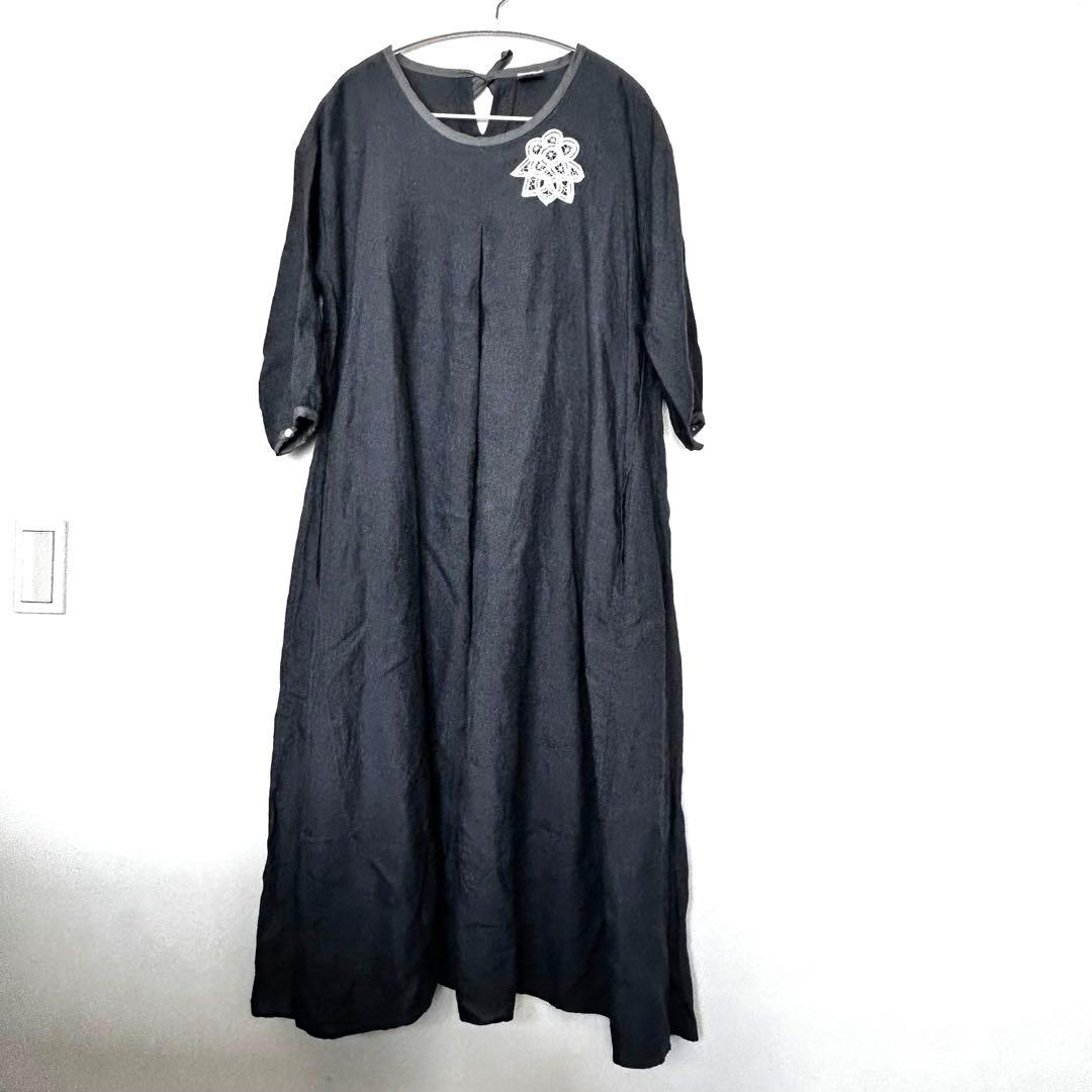 ツハル サマンサモスモス リネン100 モノグラム刺繍パーツレース