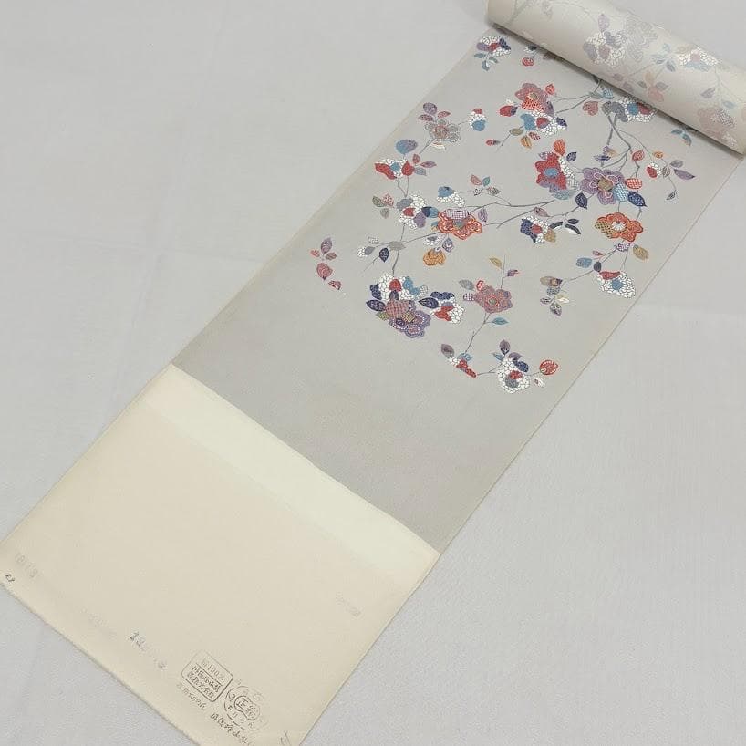 ゆりのはな 小紋着尺反物 小紋 着尺 反物 丹後ちりめん 花柄 正絹 B802