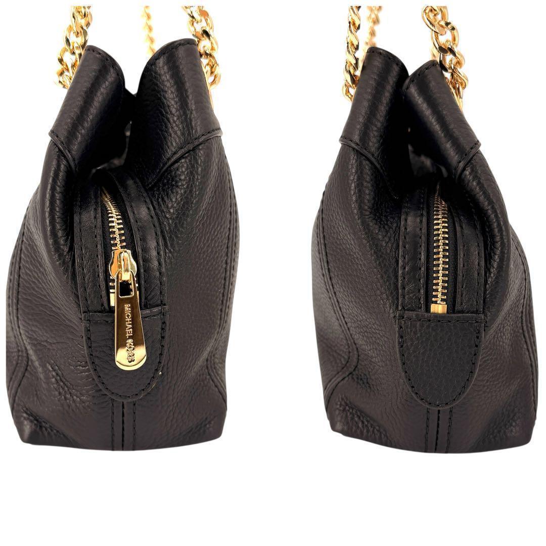 《極美品》マイケルコース ミニショルダーバック チェーン レザー シボ革 通勤