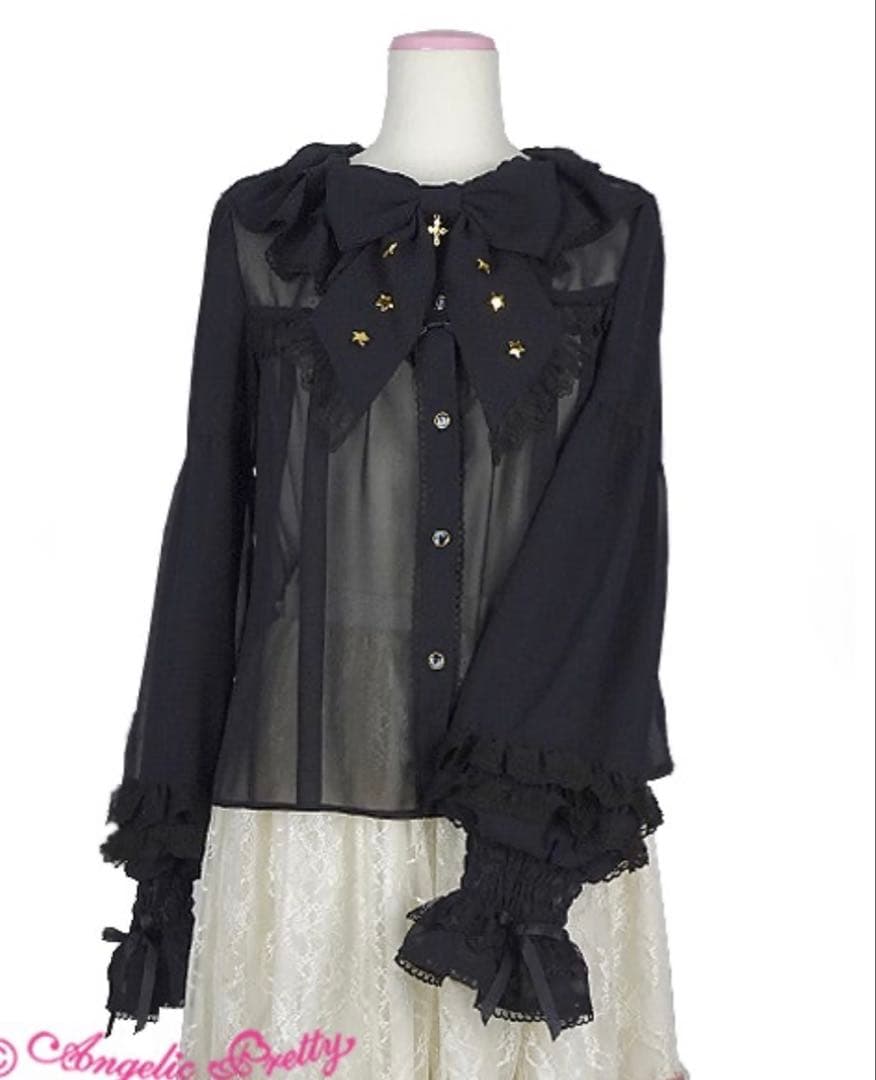 Angelic Pretty/Milky Crossブラウスblack Milky Cross Blouse (2018) by Angelic Pretty