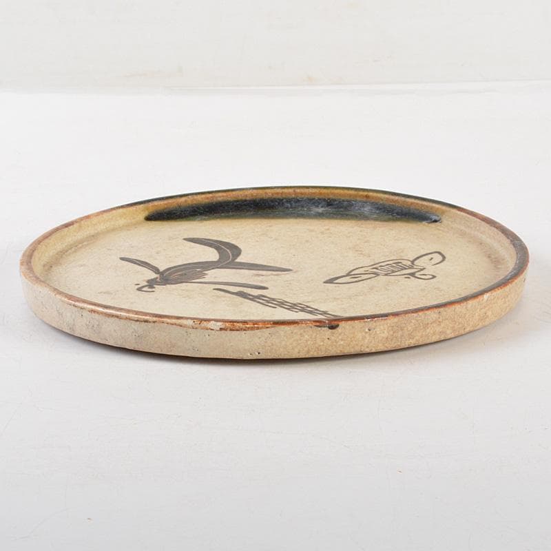 美濃焼 織部焼 飾り皿 石皿 行灯皿 C 6540