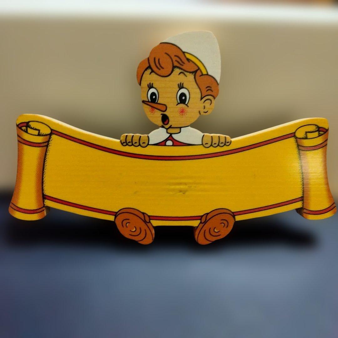 ☆イタリアの木工品ブランド（Bartolucci）ピノキオの木製ネーム