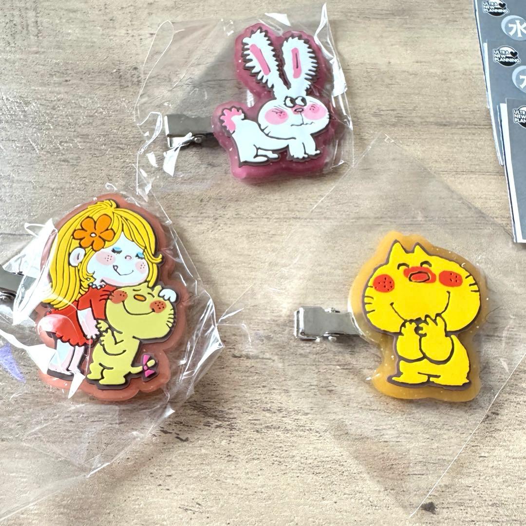 匿名】水森亜土 クリアラバーヘアクリップ ORANGE PINK YELLOW - メルカリ