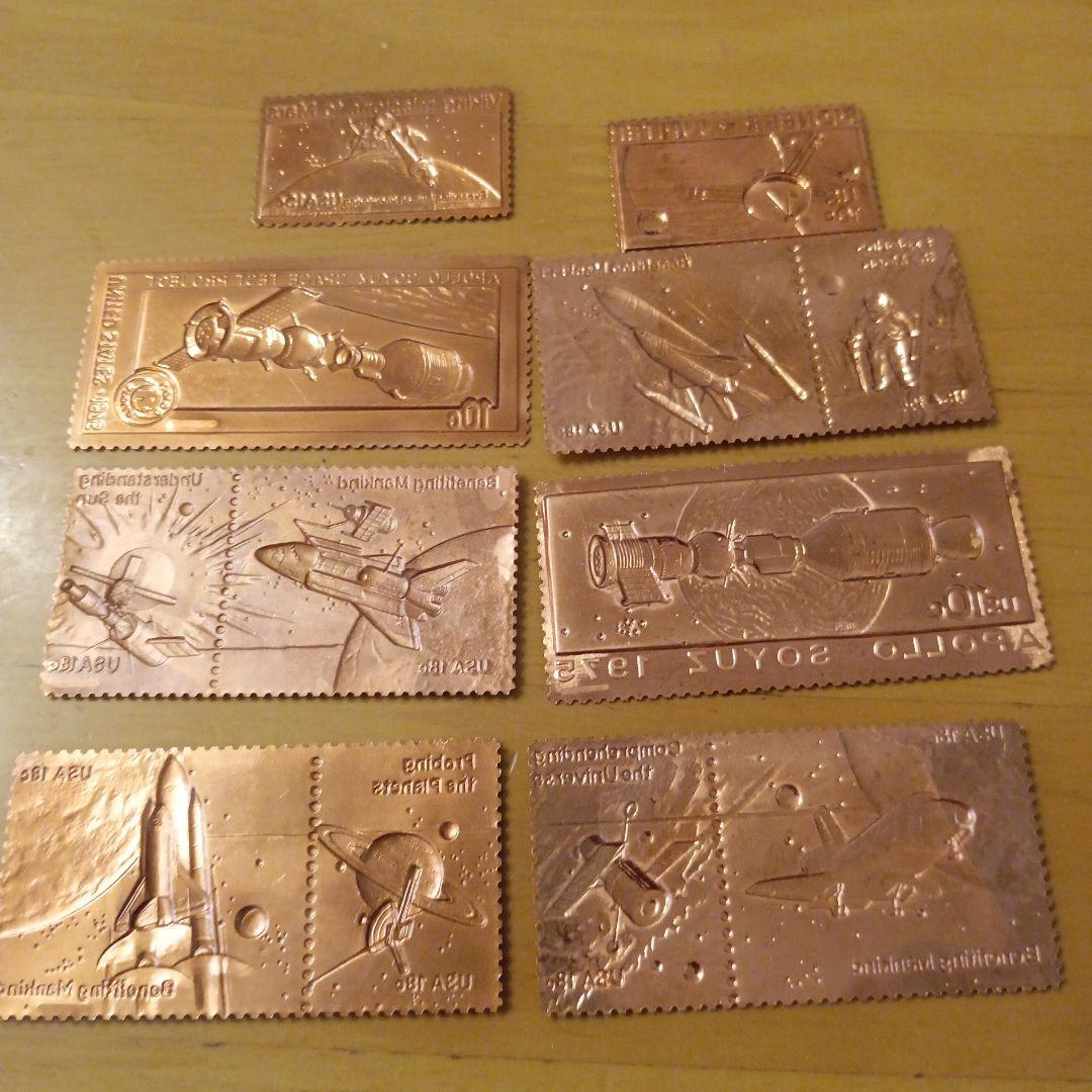 レア】アメリカの宇宙開発 特別郵趣 43.1g 純金張 裏純銅 松本徽章