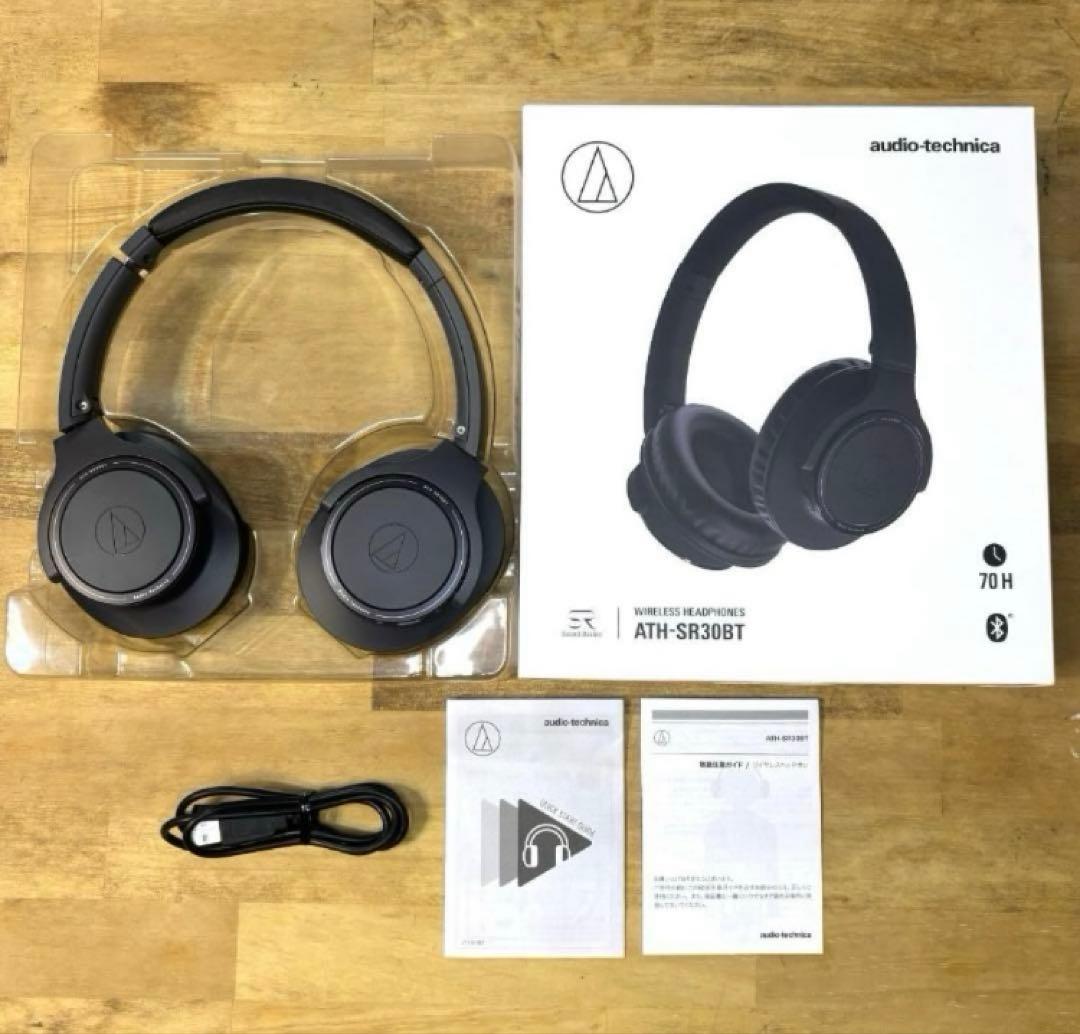 ATH-SR30BT オーディオテクニカ ブラックワイヤレスヘッドホン オーディオテクニカ（audio-technica） ワイヤレスヘッドホン リモコン