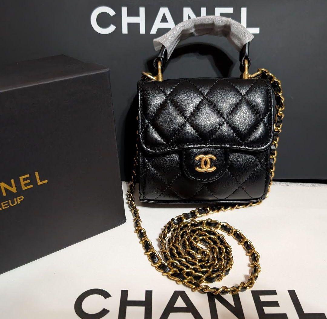 CHANELブラックキルティングチェーンショルダーミニバッグ ❦ミニマトラッセ CHANEL（シャネル） 代引き不可 チェーンショルダーバッグ ミニ