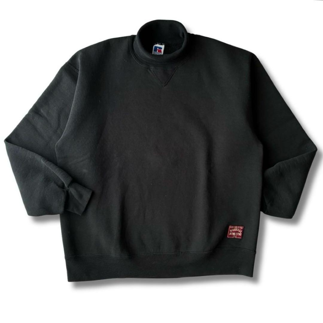 90s USA製 ラッセル アスレティックブラック タートルネック スウェット Russell Athletic（ラッセルアスレティック）の「RUSSELL ATHLETIC