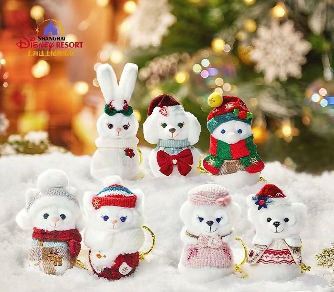 上海ディズニー クリスマス ダッフィー&シェリーメイ ぬいぐるみキー