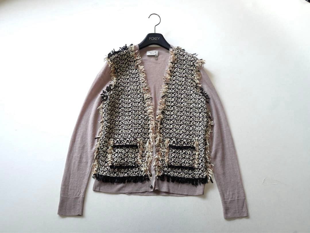 イタリア製 LANVIN ランバン　カーディガン LANVIN en Bleu(ランバン オン ブルー)｜クルーネックニット