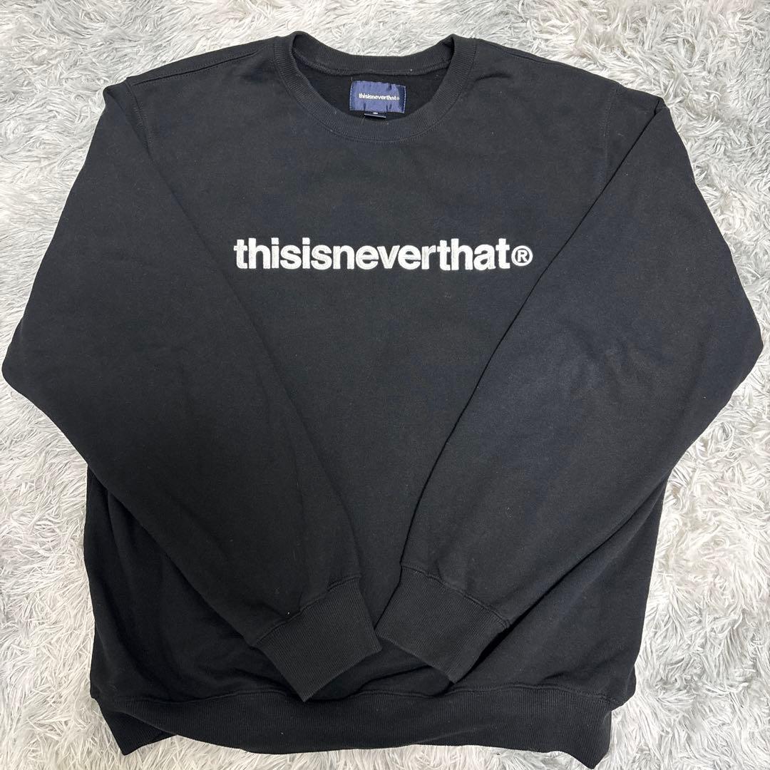 ネバザ スウェット黒 T-Logo Crewneck（スウェット）｜thisisneverthat（ディスイズネバー