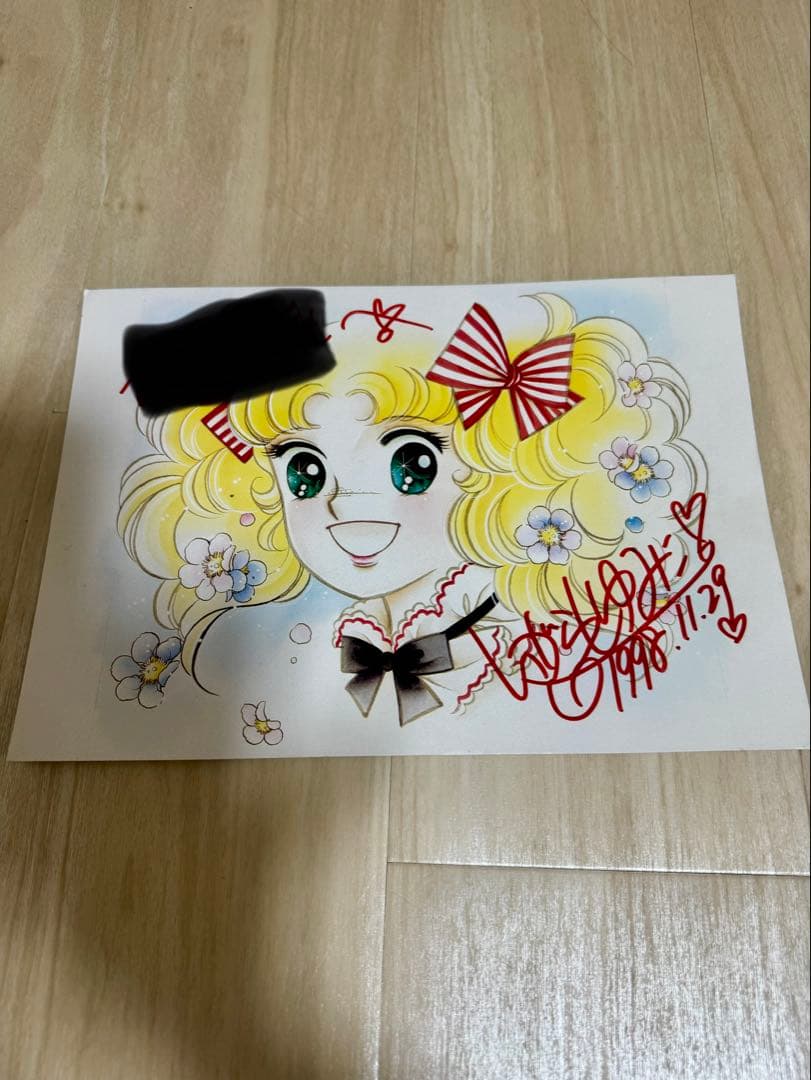 キャンディーキャンディー　いがらしゆみこ　サイン色紙 いがらしゆみこ直筆サイン入りカラー複製イラスト「キャンディ