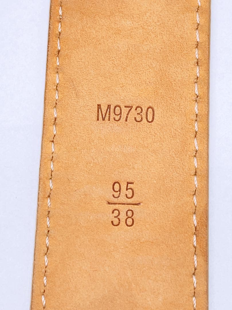 ヴィトン ベルト ダミエ アズール 95/38 白 M9730 サンチュール ①