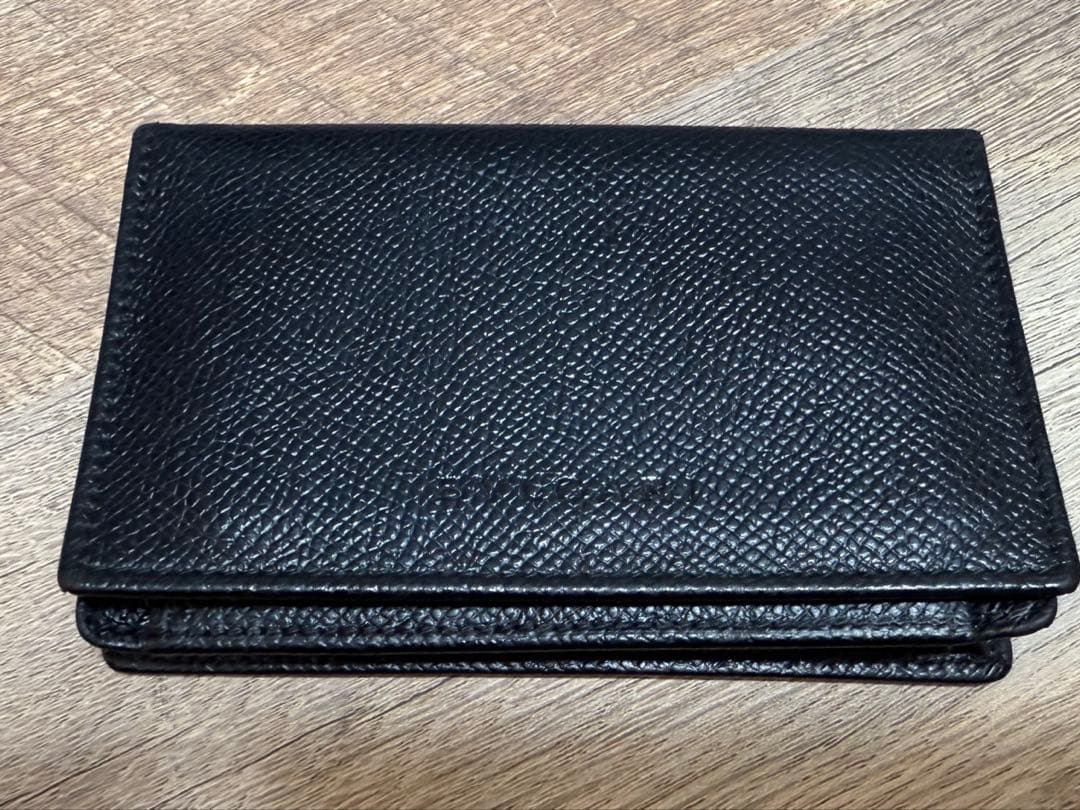 鑑定済み　箱付き　ブルガリ　BVLGAR 名刺入れ　カードケース　黒　ブラック BVLGARI ブルガリ レザー スライド式 カードケース 名刺入れ ブラック