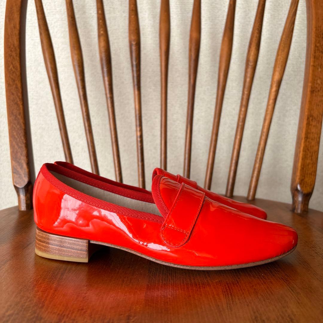 美品】「repetto」マイケル エナメルシューズ オレンジ