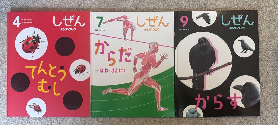 しぜん キンダーブック【てんとうむし、からだ、からす】3冊セット