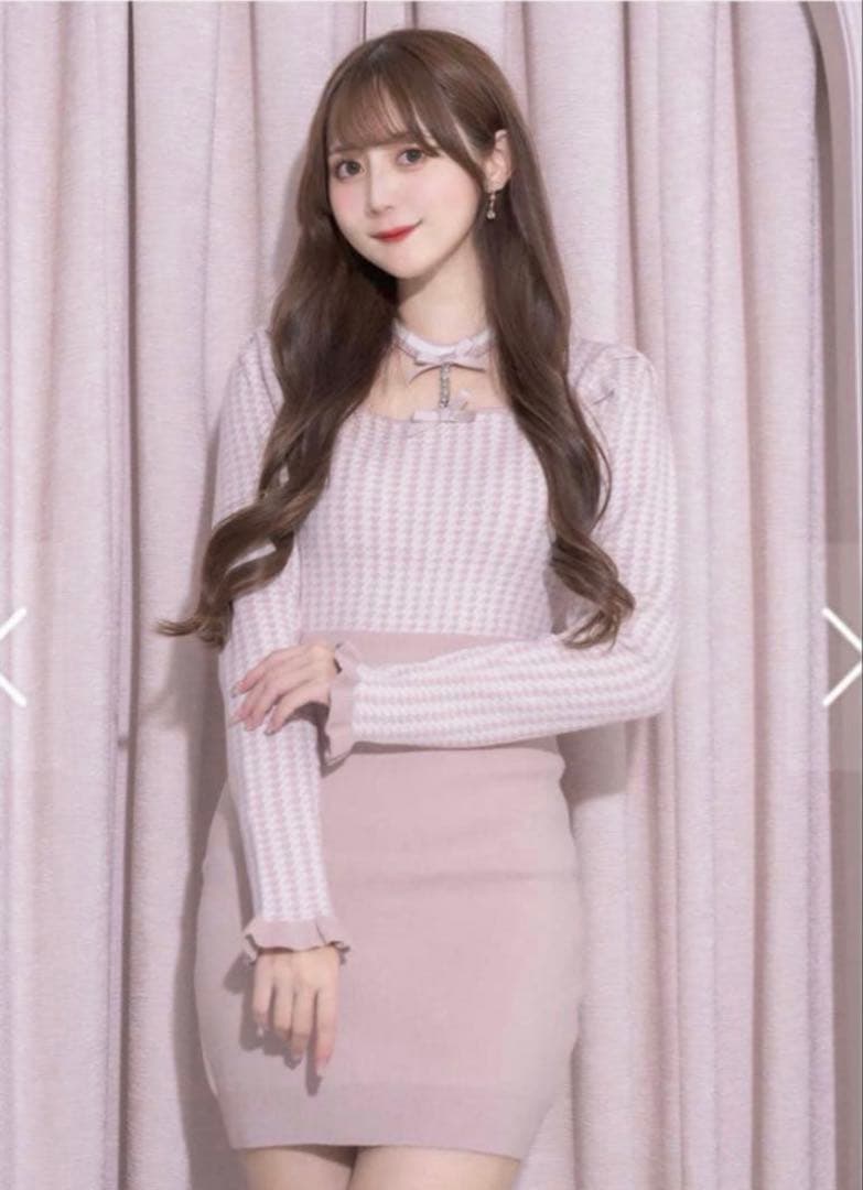 pium ピウム ビジューチョーカーニットワンピース ビジューチョーカーニットワンピース – pium