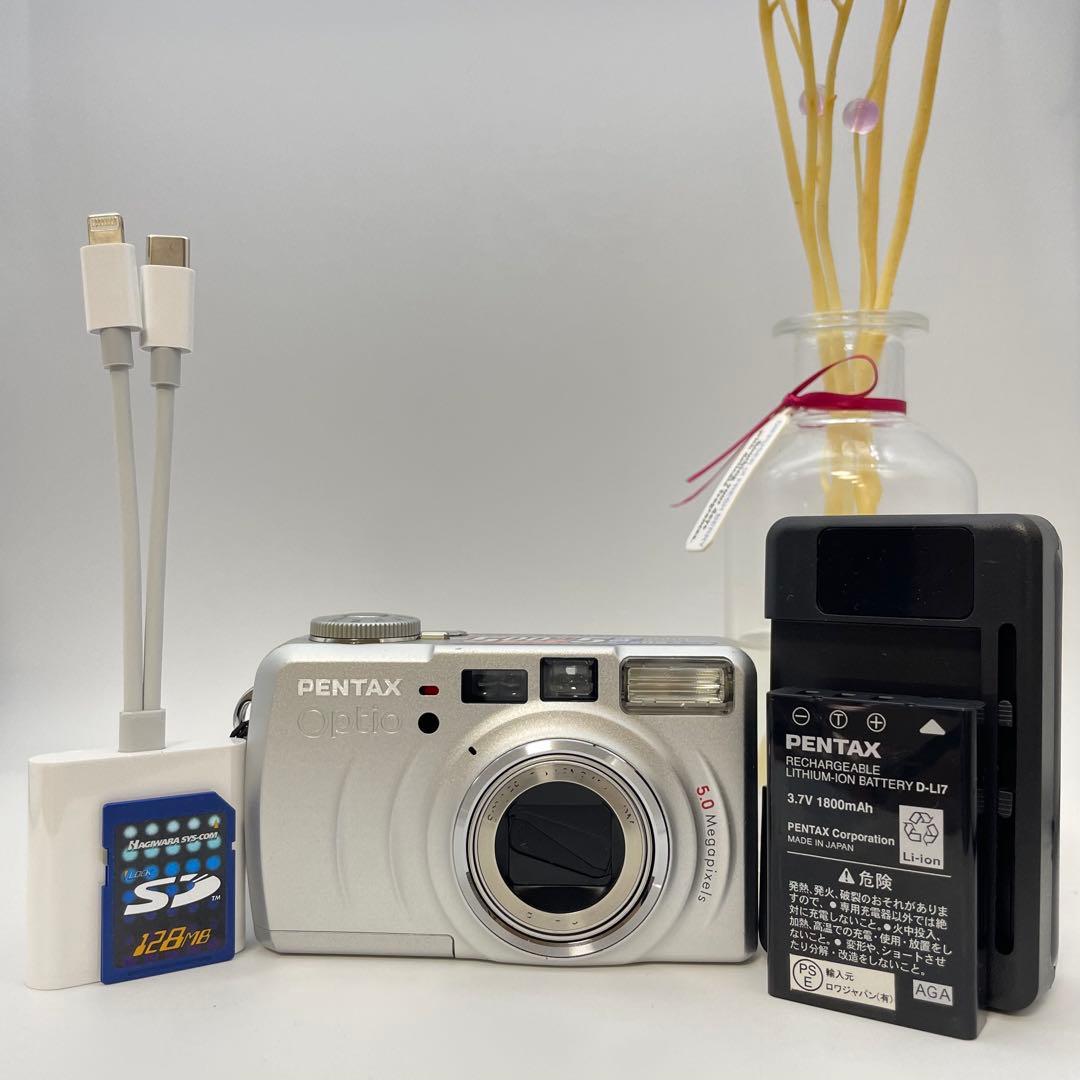 スマホ転送OK✨PENTAX Optio 555✨動作確認済 CCD デジカメ♪ - メルカリ