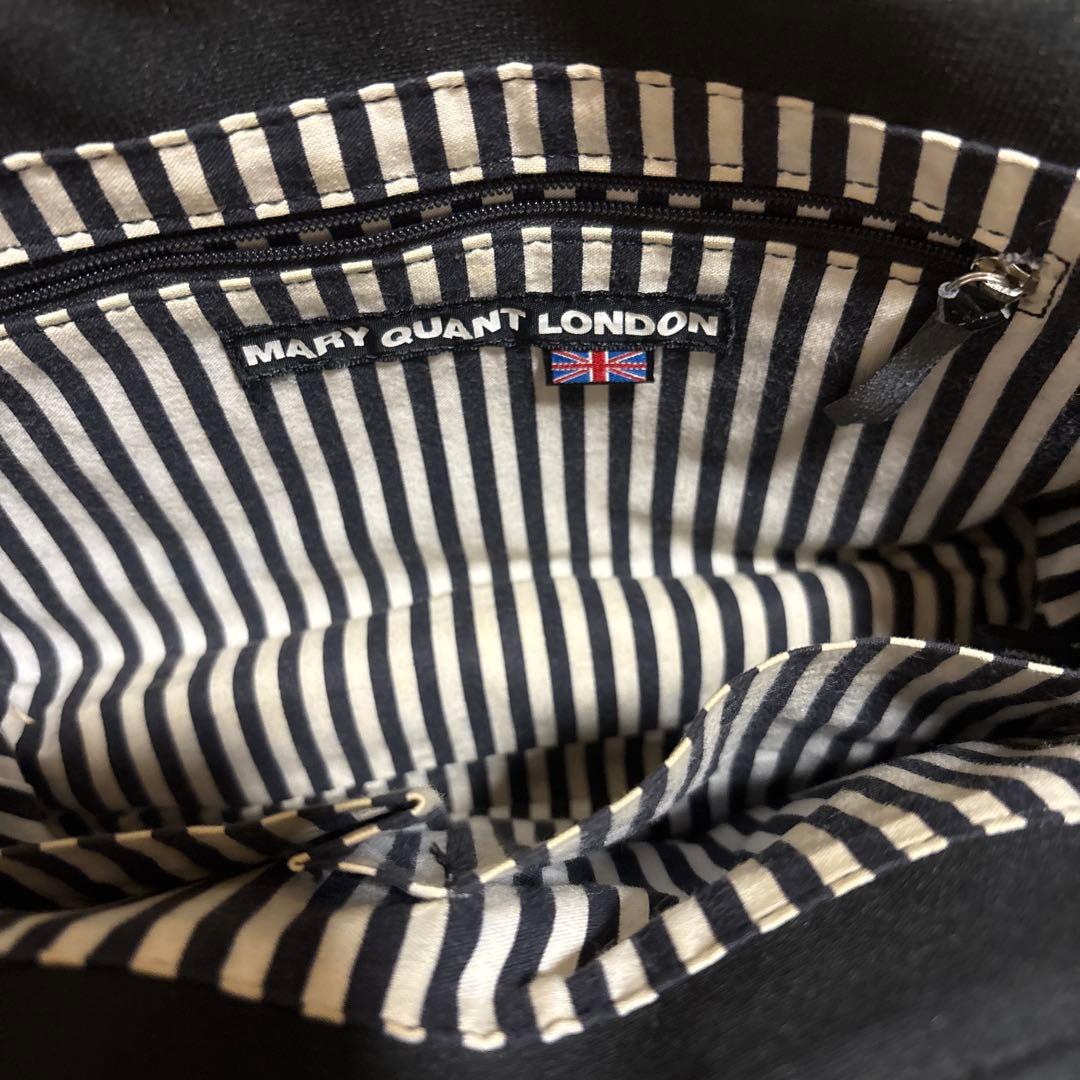 MARY QUANT 黒 トートバッグ 花モチーフ - メルカリ