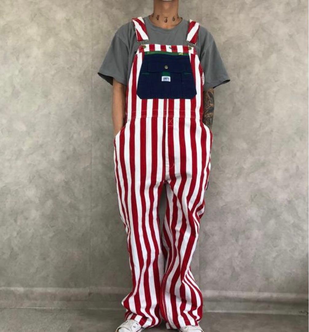 90s LIBERTY OVERALLS ストライプオーバーオール LIBERTY OVERALLS ストライプ・ビブオーバーオール