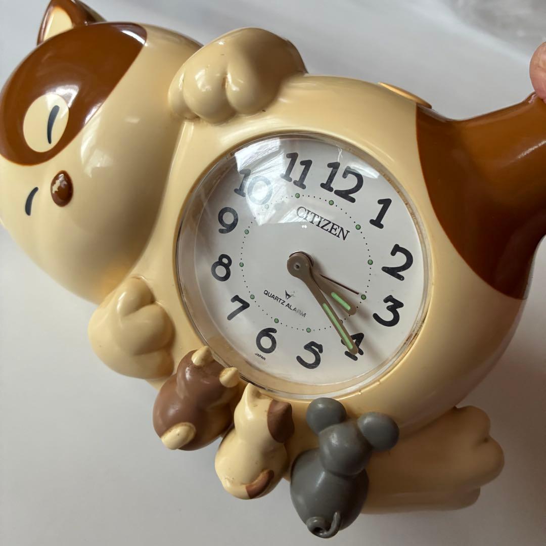 CITIZEN にゃんチューねこリズム時計 目覚まし時計 当時物 希少 レトロ