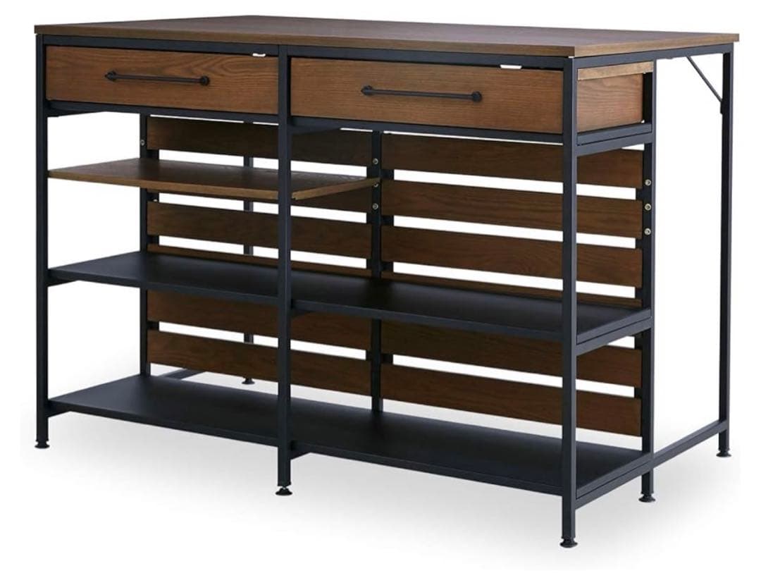 アイランドキッチン　カウンターテーブル 収納スペース付き 楽天市場】キッチンカウンター ハイタイプ ヴィンテージ調 カウンター