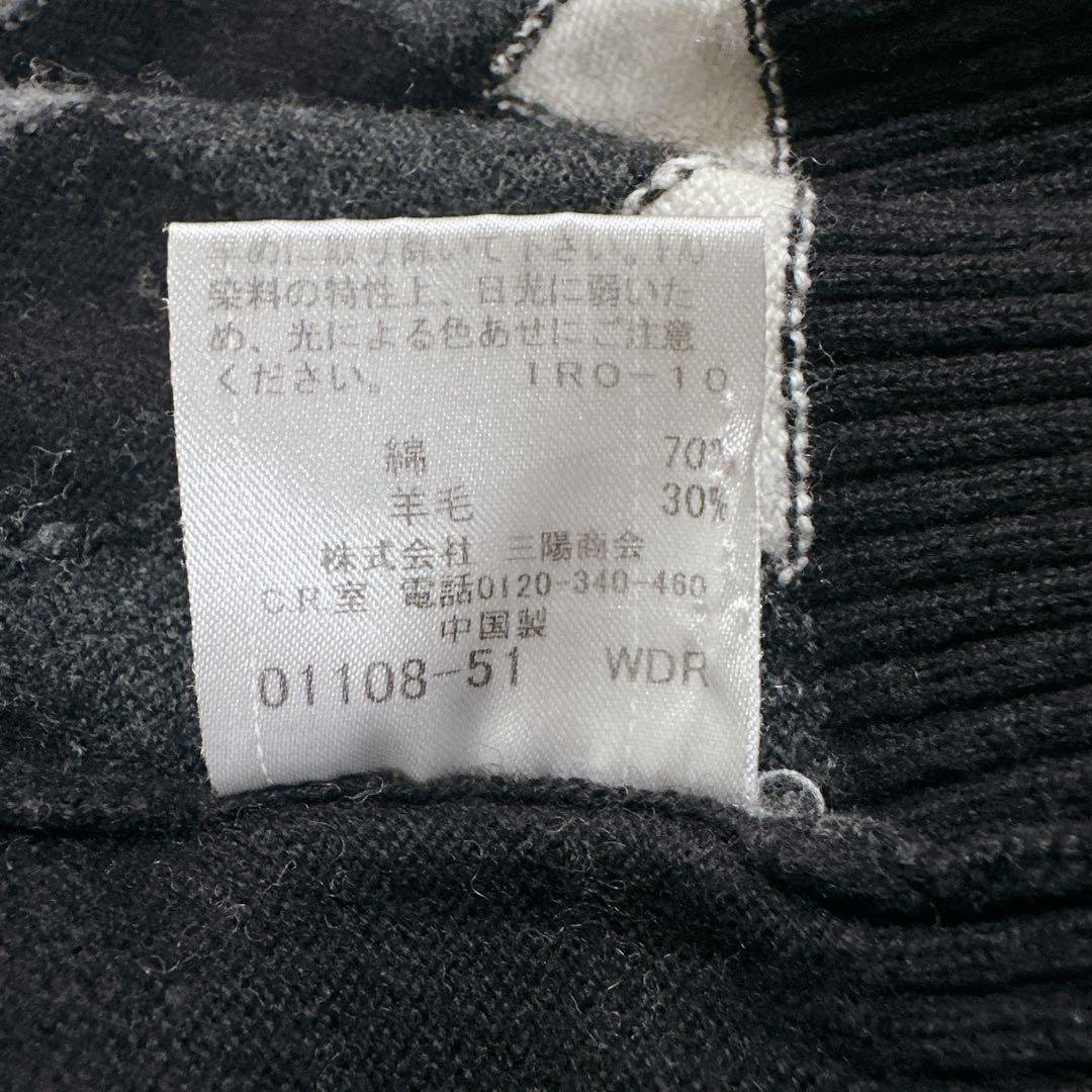 美品 バーバリー ブラックレーベル アーガイル ニット L ホース 刺繍