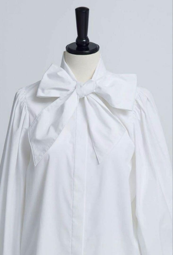 YUANAさん専用yori ビックリボンパフスリーブブラウス　36 中古・古着通販】YORI (ヨリ) セレモニーリボンパフブラウス ホワイト