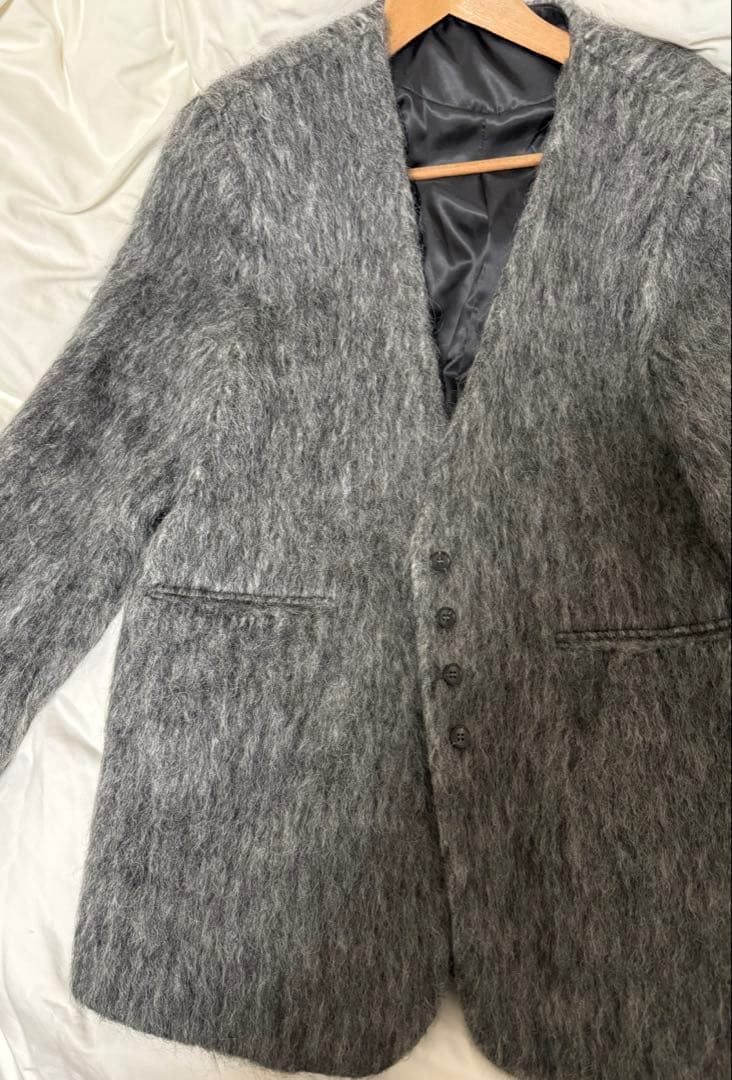 新品】バースデーバッシュ シャギーノーカラージャケット グレー