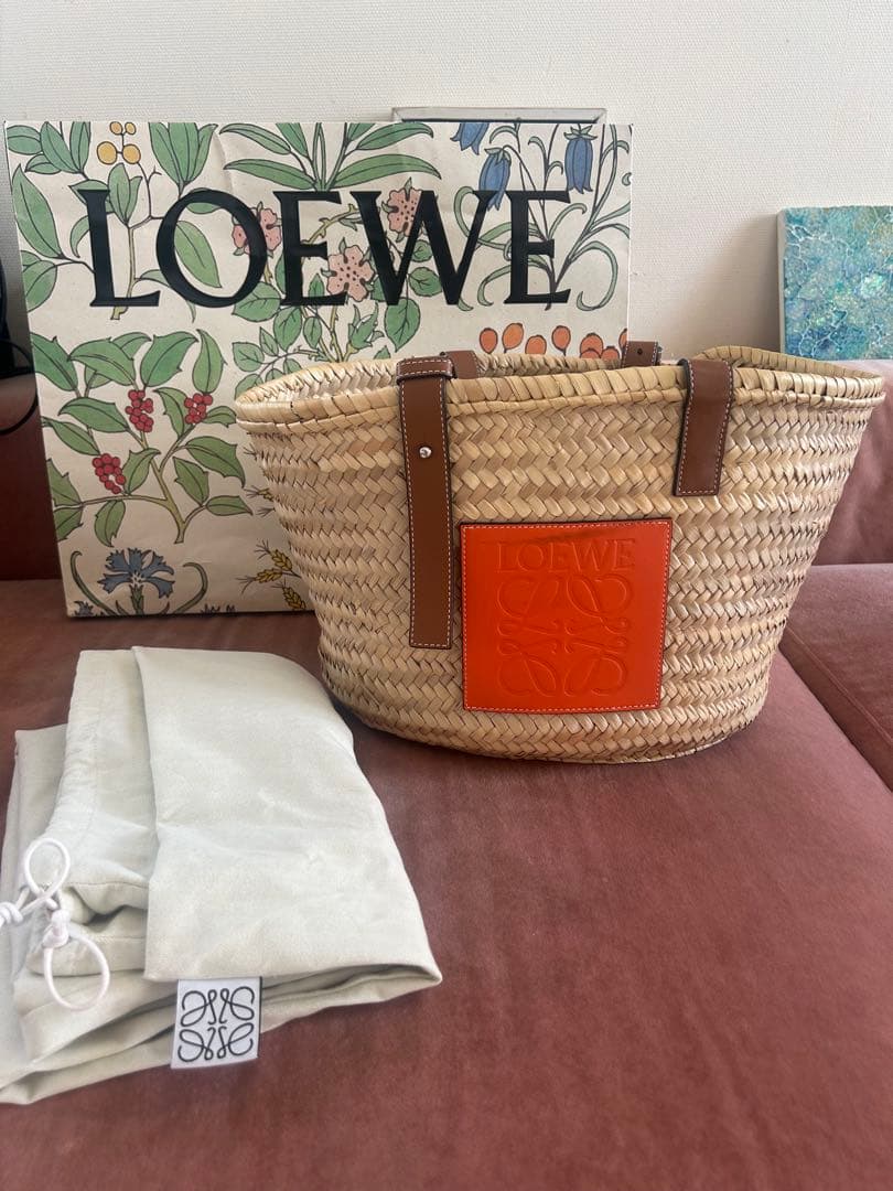LOEWE かごバッグ ベージュ/オレンジ 楽天市場】ロエベ LOEWE バスケットバッグ トートバッグ ベージュ