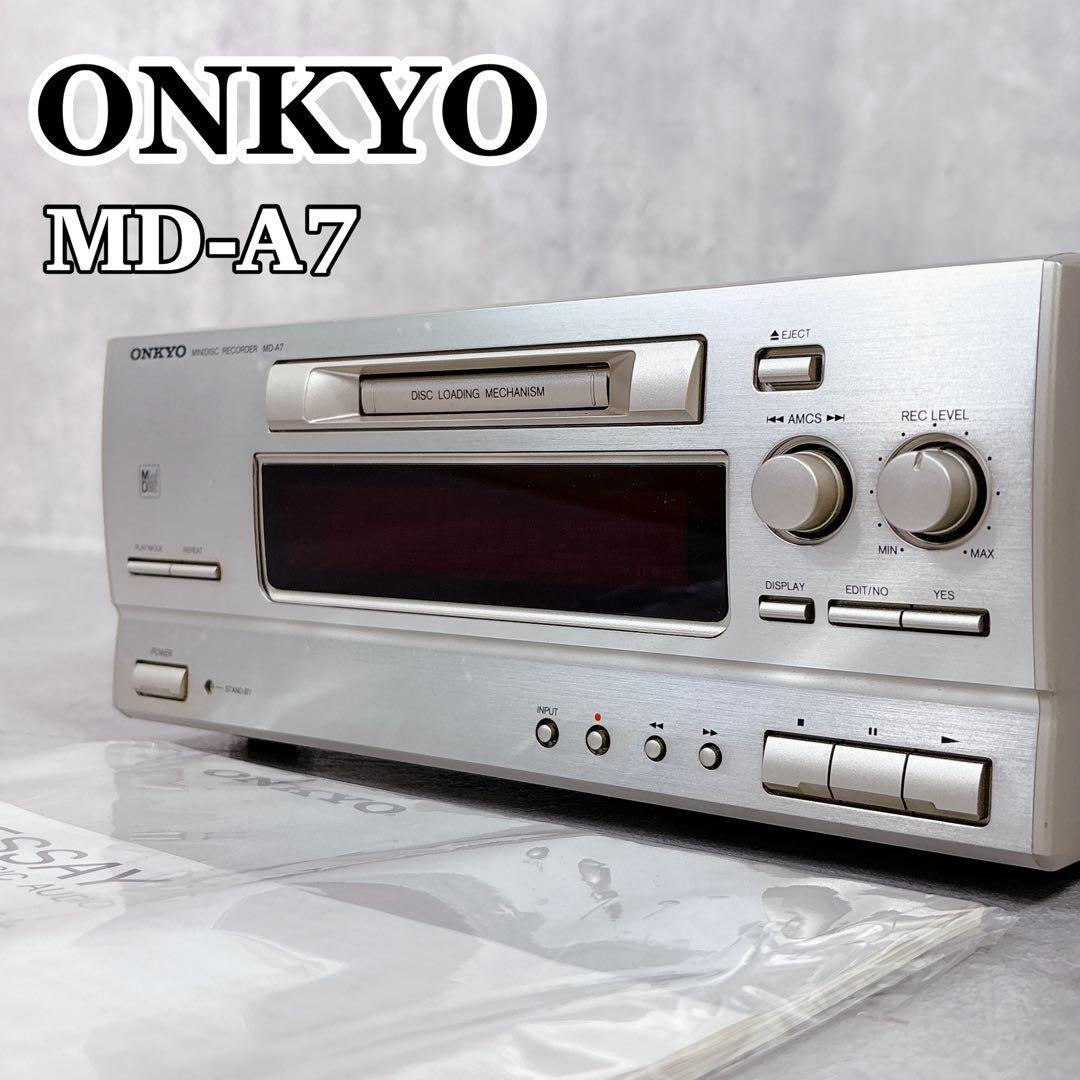 V697 ONKYO オンキョー MD-A7 MD レコーダー オーディオ機器 ONKYO FR-X7A CD MD Tuner Amplifier Recorder component system Good