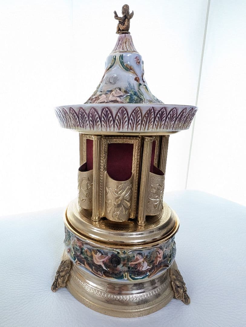 美品 動作確認済み】REUGE リュージュ☆陶器製☆オルゴール☆口紅