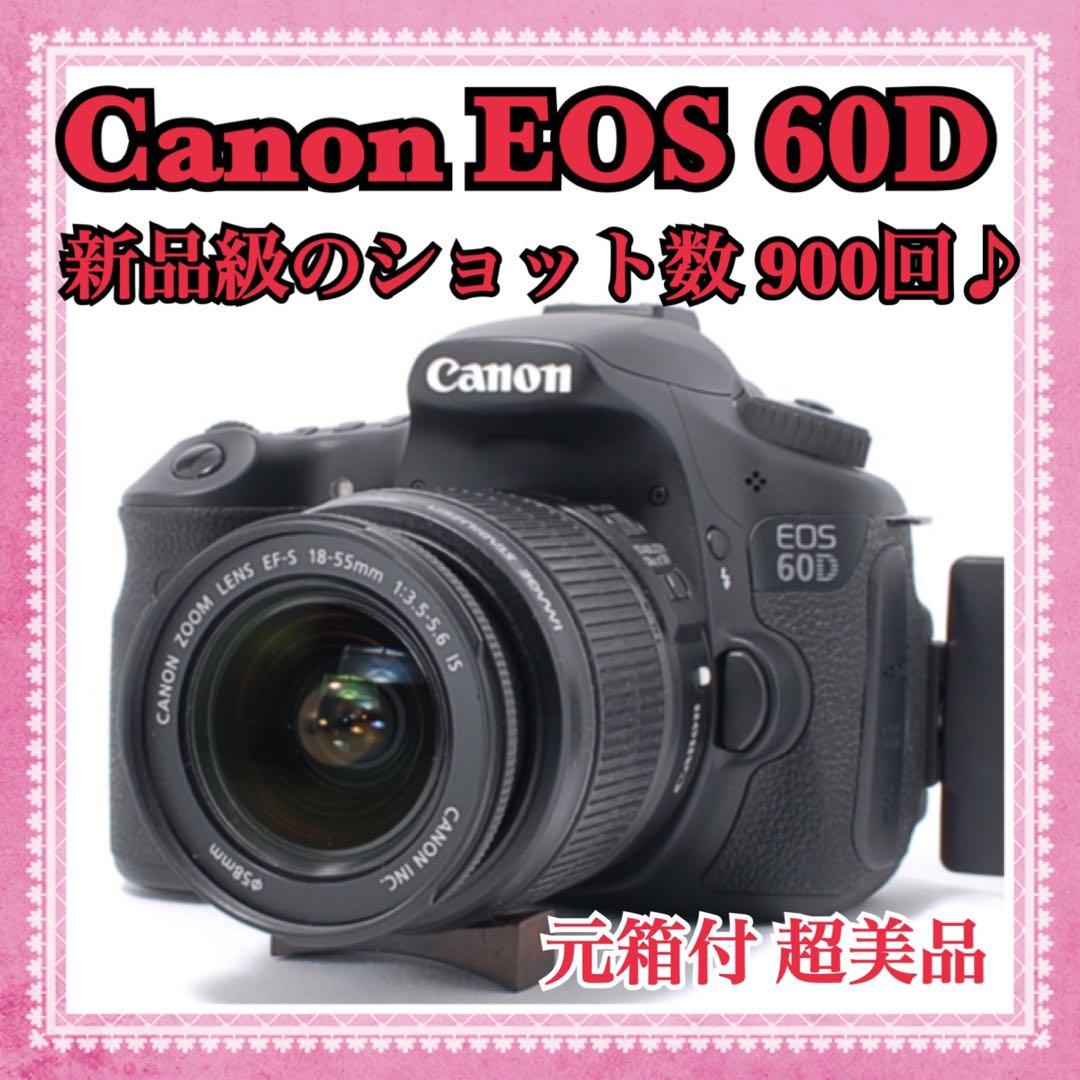 ショット数極少990回✨Canon EOS 60D 手ぶれ補正標準レンズセット♪ EOS キヤノン デジタル一眼 CANON 60D レンズキット 中古 新品SDカード