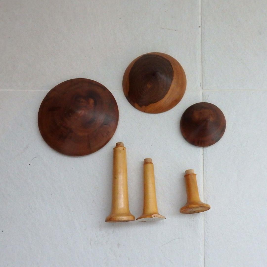 ヴィンテージ きのこ 木製 置物 3個セット 木彫り - メルカリ