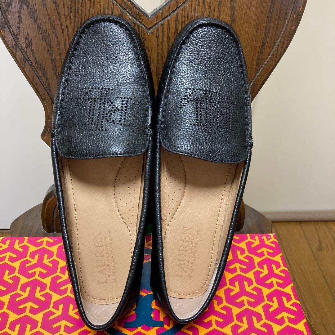 （値下げ）Ralph Laurenブラックレザー ドライビングシュー極美品 LAUREN RALPH LAUREN（ローレン ラルフローレン） ドライビング
