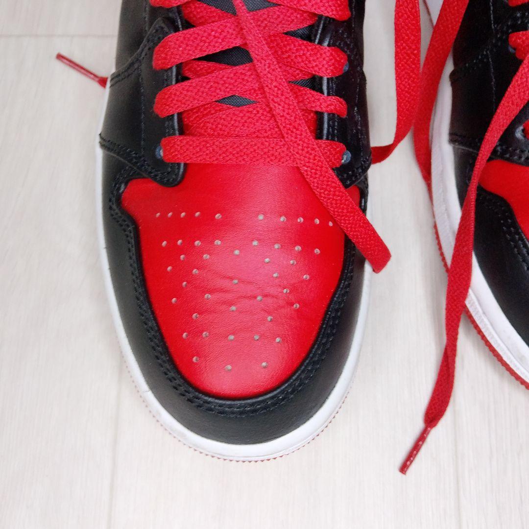 g*n様 ​ナイキ エアジョーダン1 ミッド ブレッド トゥ 26.5cm 赤