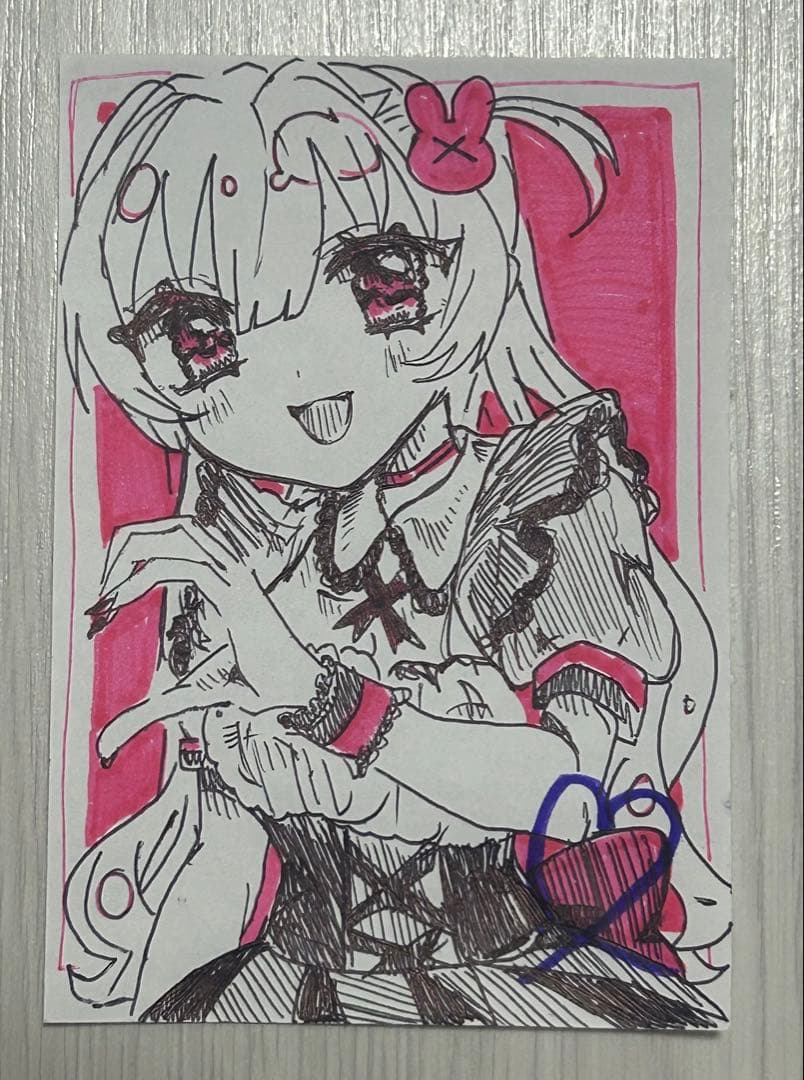 手描きイラスト アナログイラスト オリジナルイラスト 女の子 メイド
