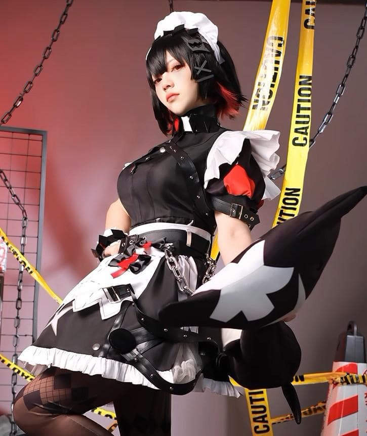 ゼンレスゾーンゼロ エレン・ジョー コスプレ ウィッグ 尻尾付き