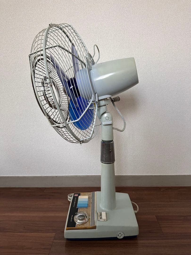 昭和レトロ ナショナル 扇風機 青3枚羽根 タイマー付 動作良好 - メルカリ