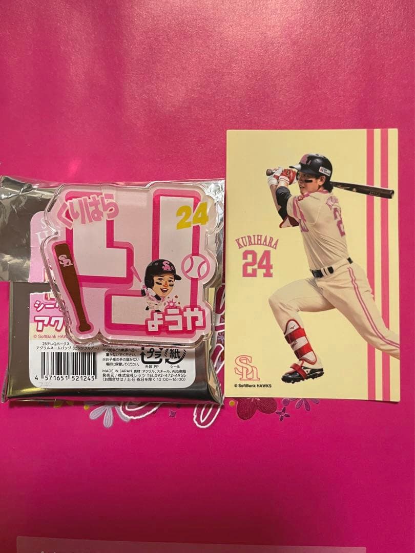 ピンクフルデー 栗原陵矢 アクリルネームバッジ&ステッカーセット 若鷹